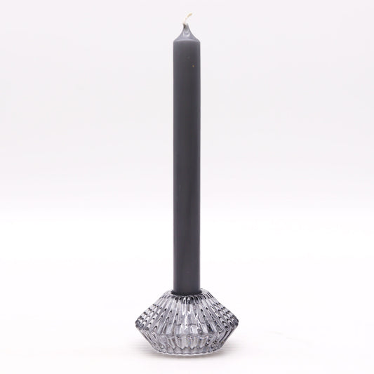Add a touch of versatility and elegance to your home with the Flower Flip Dinner Candle / Tealight Holder in Midnight Grey. Expertly crafted from high-quality glass, 