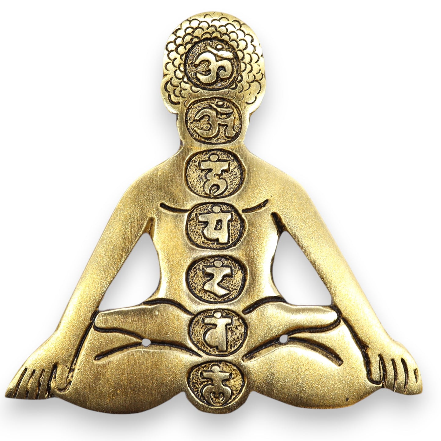 Gold Aluminum Seven Chakra Yoga Incense Holder
