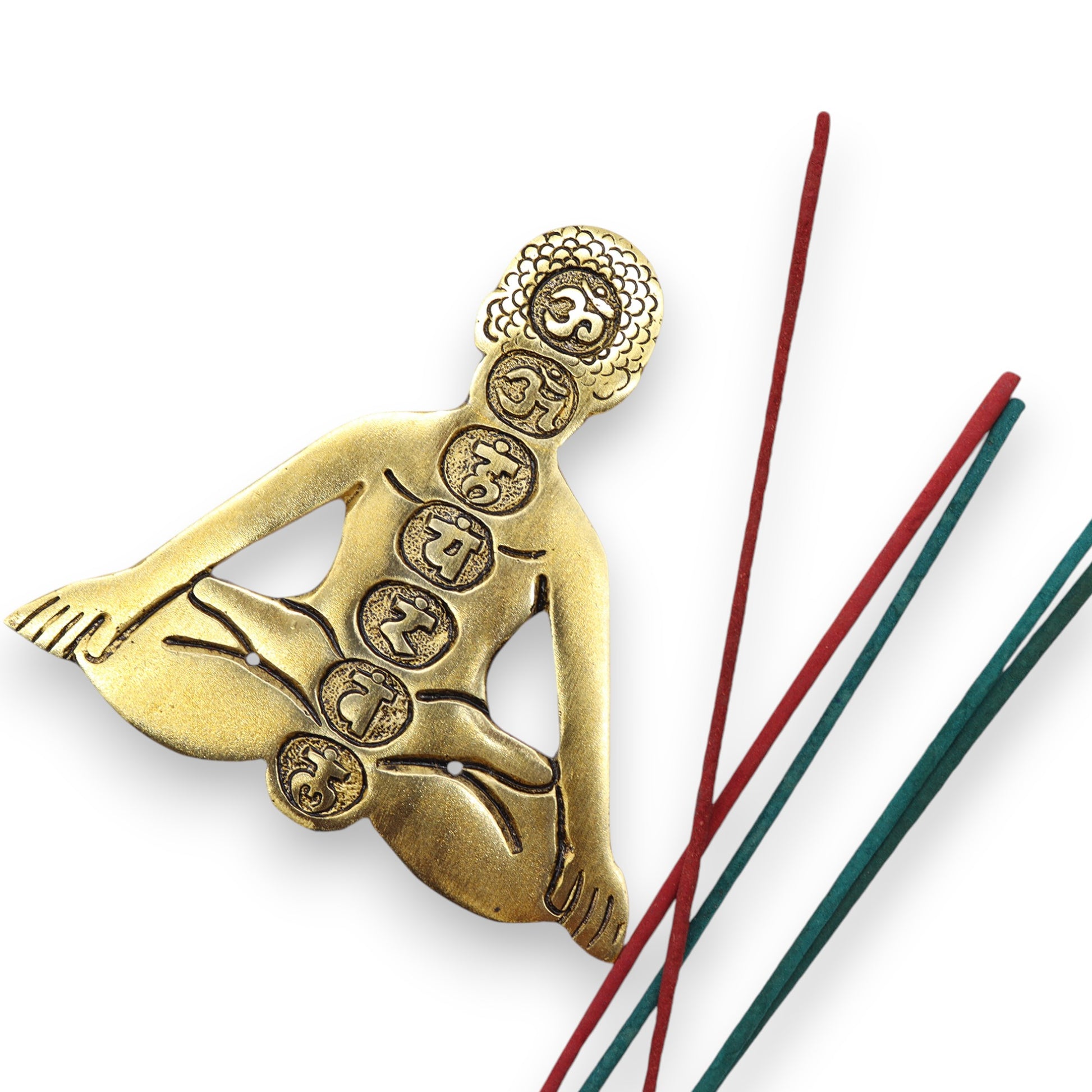 Gold Aluminum Seven Chakra Yoga Incense Holder incense sticks