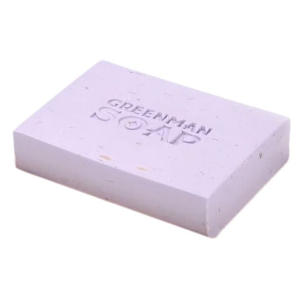 Bar of soap with 'Greenman Soap' branding on a white background