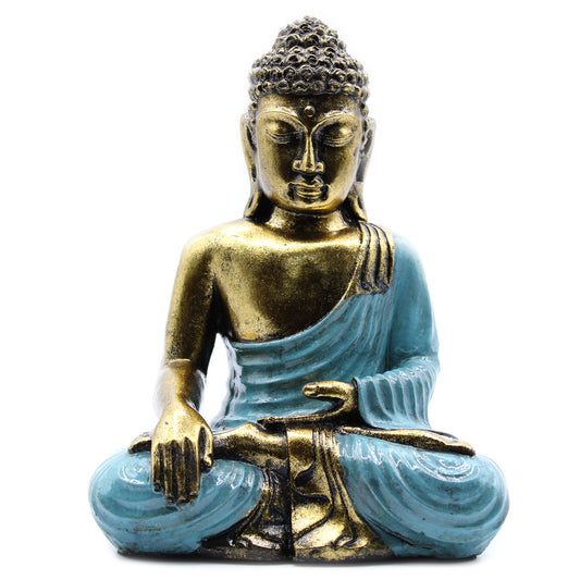 Add a touch of peace and serenity to your space with this exquisite Hand Painted Red &amp; Gold Large Buddha Statue. 