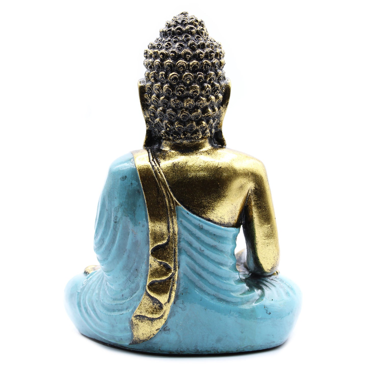 Add a touch of peace and serenity to your space with this exquisite Hand Painted Red &amp; Gold Large Buddha Statue. back view