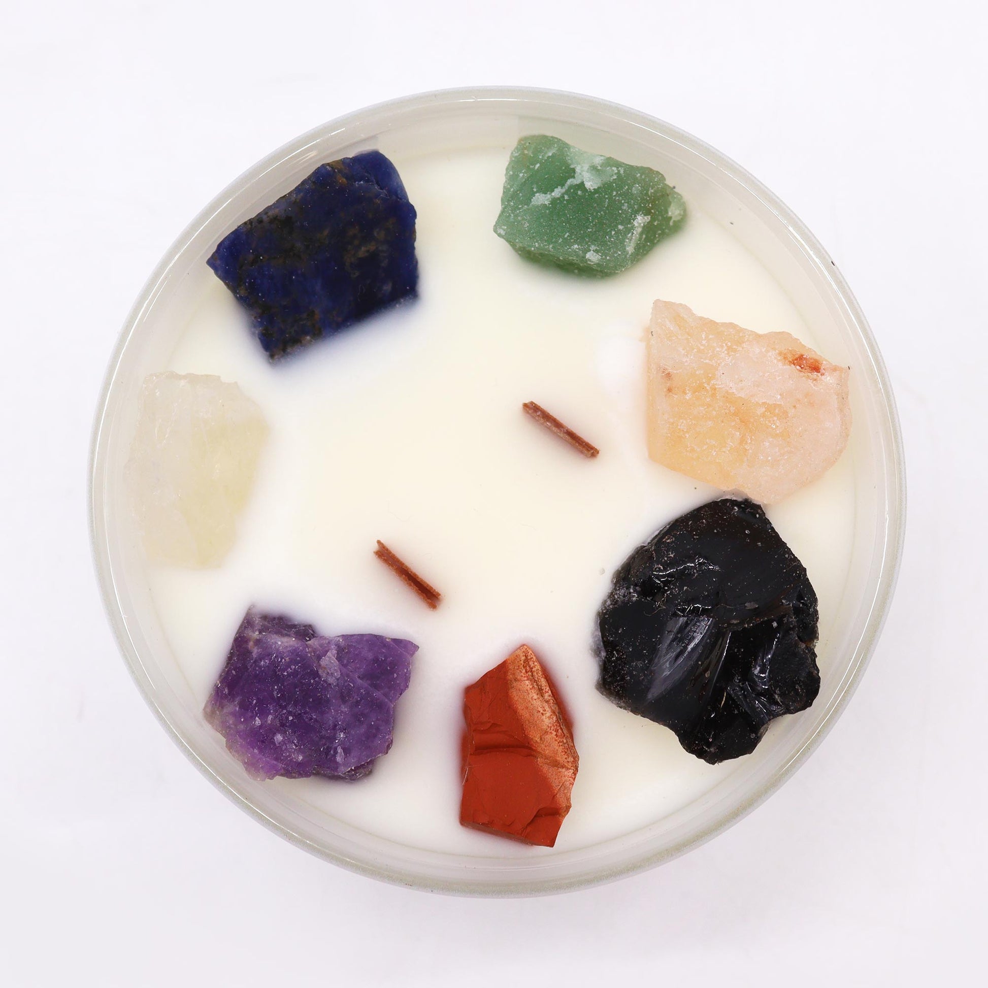Seven Charkra with this enchanting soy wax crystal candle