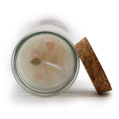 This beautifully crafted candle is designed to invite love into your life in all its forms crystal