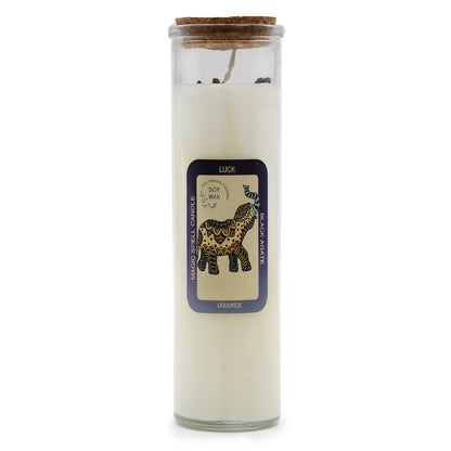 Magic spell candle Crafted to draw in good fortune, positive outcomes, and unexpected blessings. 