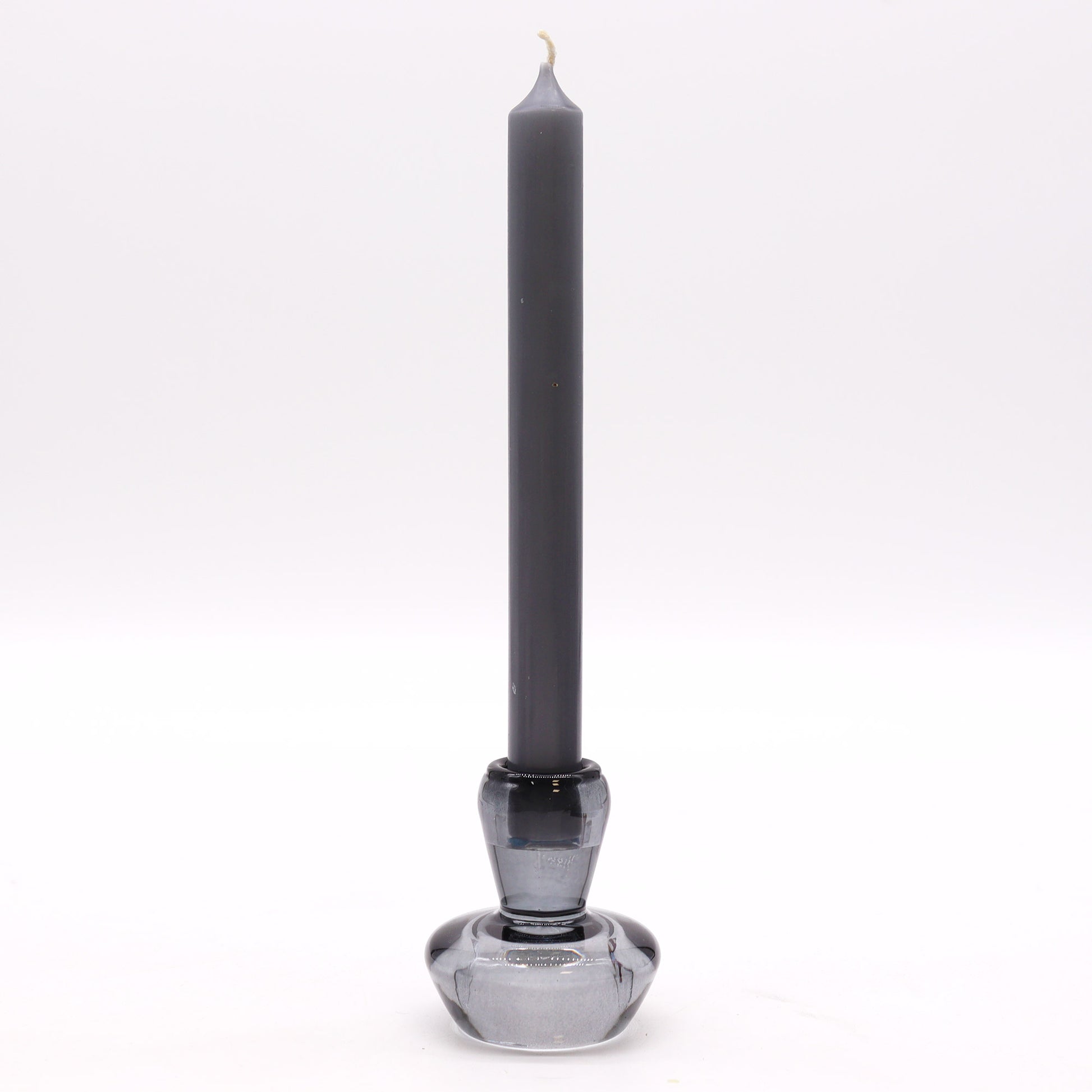 Mushroom Flip Dinner Candle / Tealight Holder in Midnight Grey is crafted from high-quality glass. 