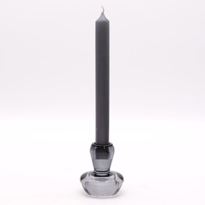 Mushroom Flip Dinner Candle / Tealight Holder in Midnight Grey is crafted from high-quality glass. 