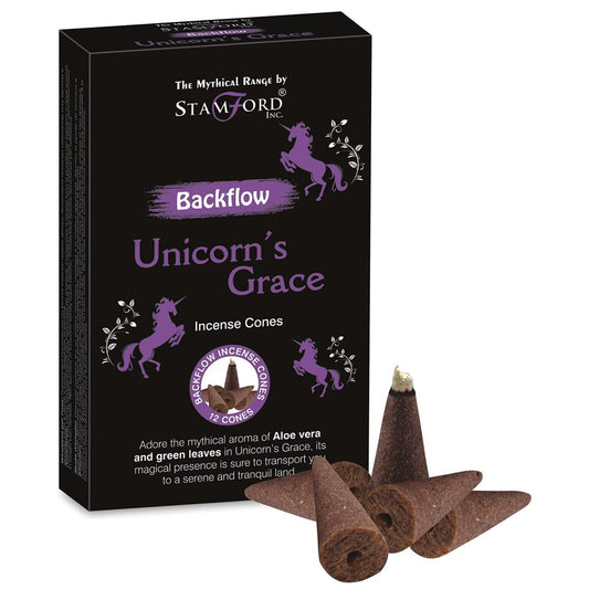 Stamford mythical backflow cones Unicorn Grace are made using sustainable, natural, and plant-based ingredients, ethically produced in Karnataka, India. 