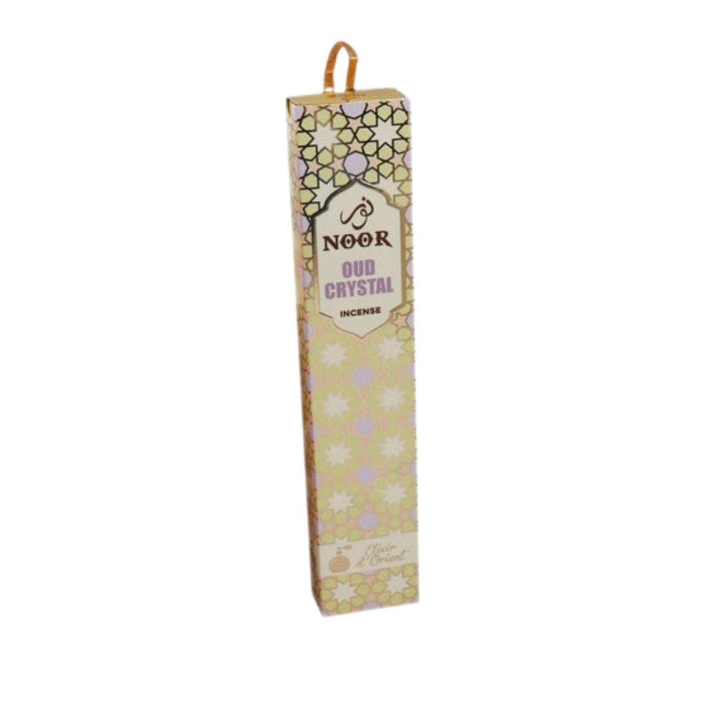 Noor Oud Crystal incense packaging on a white background