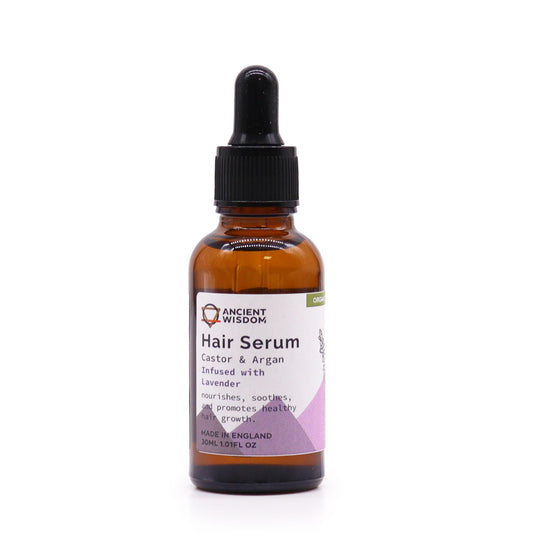 Hair serum bottle with dropper on a white background