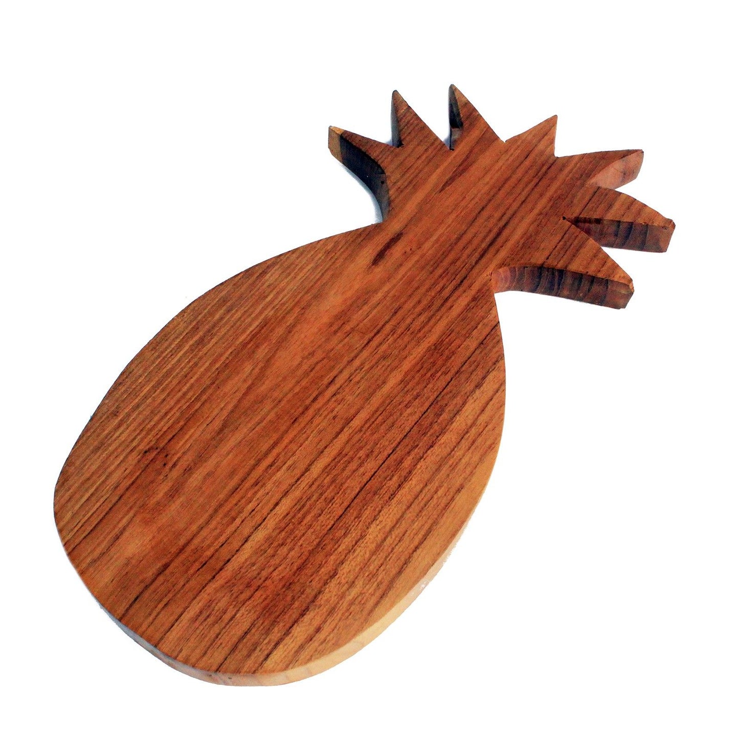 Wooden pineapple-shaped cutting board on a white background
