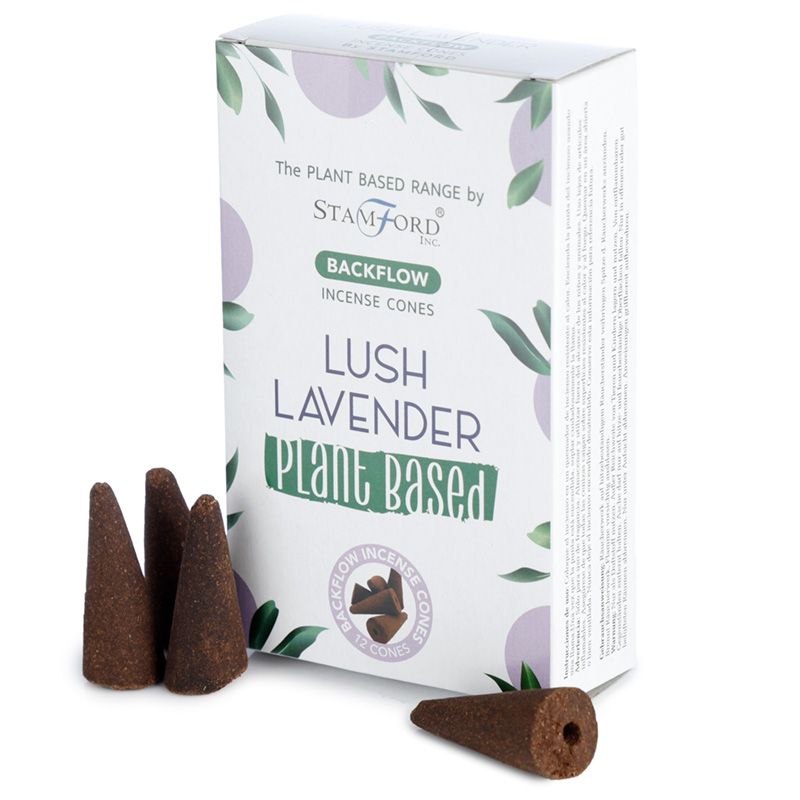Stamford plant-based backflow cones Lush Lavender are made using sustainable, natural, and plant-based ingredients, ethically produced in Karnataka, India. 