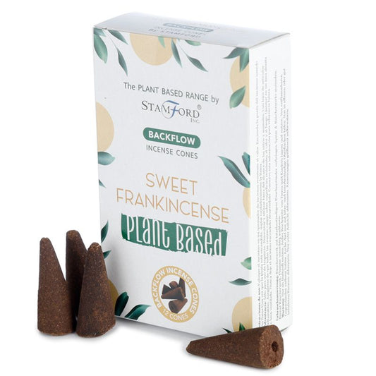 Stamford plant-based backflow cones Sweet Frankincense are made using sustainable, natural, and plant-based ingredients, ethically produced in Karnataka, India. 