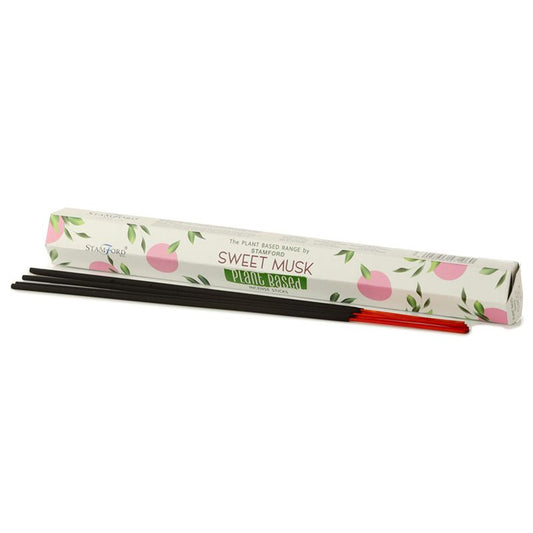 Stamford plant based incense sticks Sweet Musk are made using sustainable, natural, and plant-based ingredients, ethically produced in Karnataka, India. 