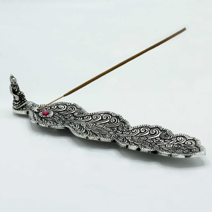 Polished Aluminium Buddha Long Incense stick Holder, meticulously crafted in India. 