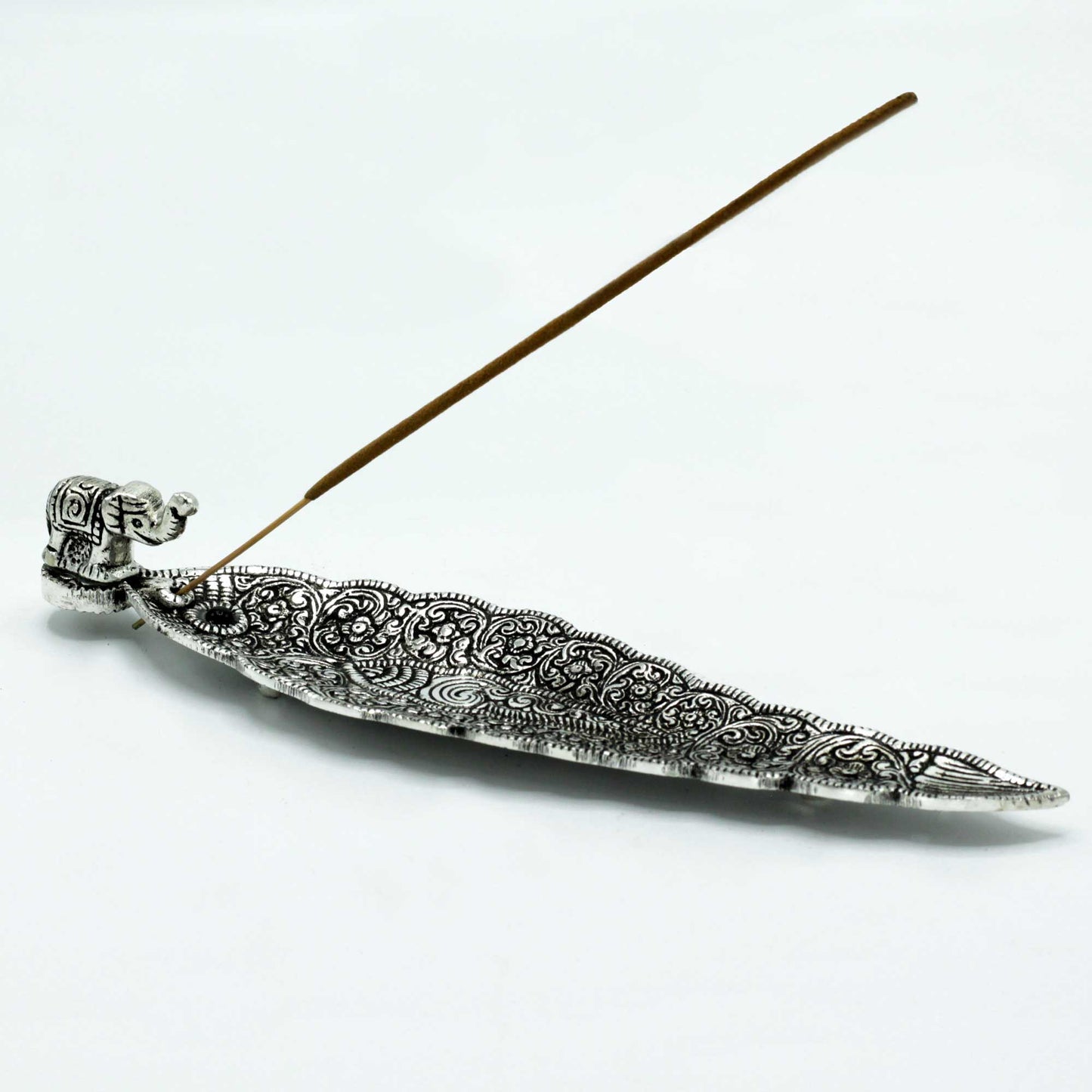 Polished Aluminium Elephant Long Incense stick Holder, meticulously crafted in India. 