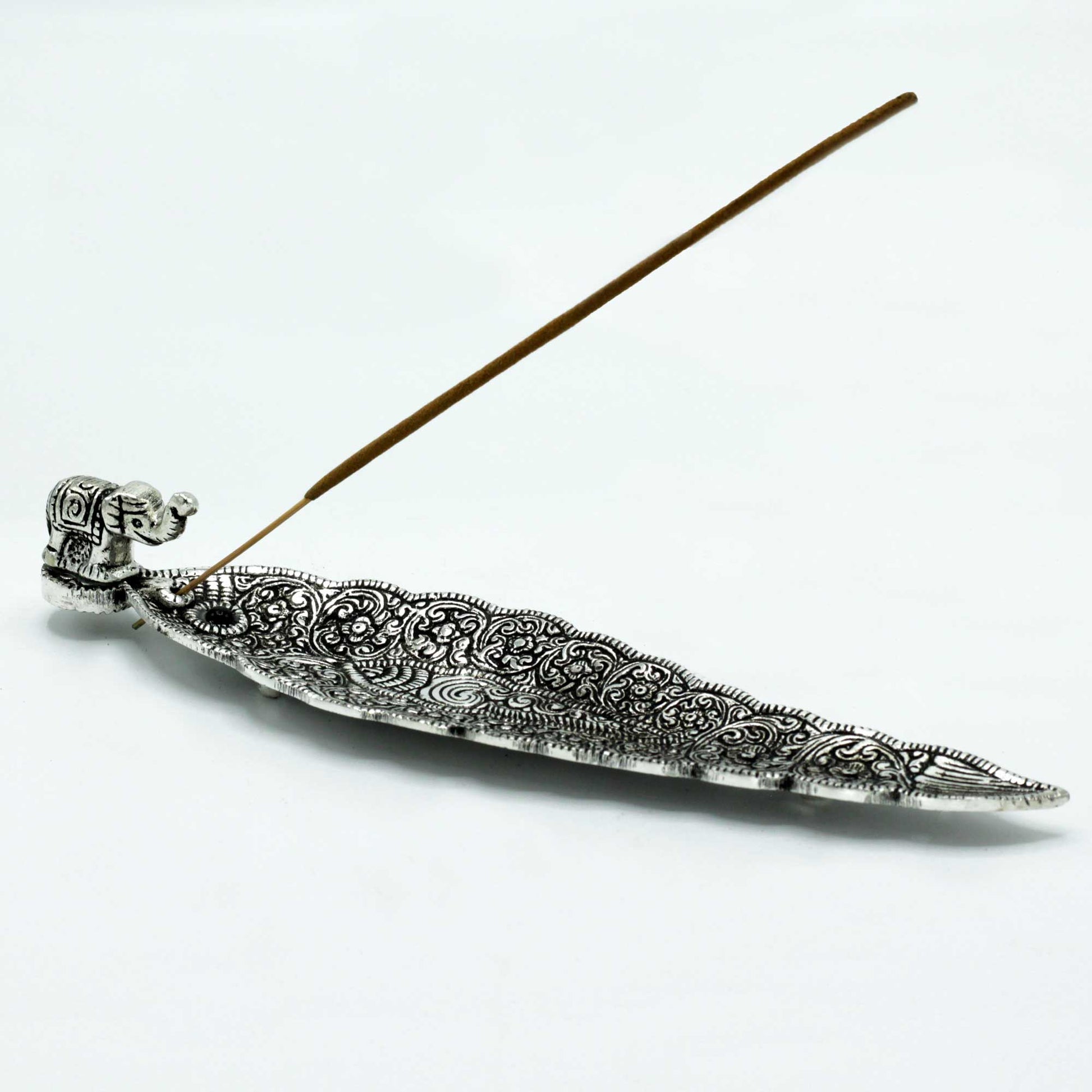 Polished Aluminium Elephant Long Incense stick Holder, meticulously crafted in India. 