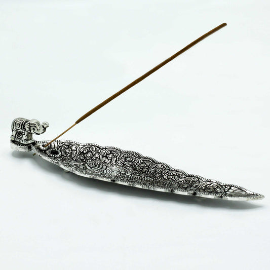 Polished Aluminium Elephant Long Incense stick Holder, meticulously crafted in India. 