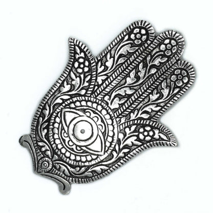 Polished Aluminium Hamsa Incense stick Holder, meticulously crafted in India. 