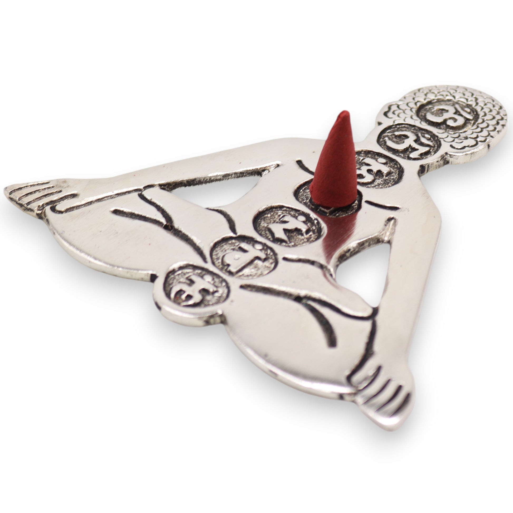 Polished Aluminum Seven Chakra Yoga Incense Holder incense cone