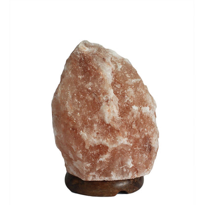 Himalayan salt lamp on a white background