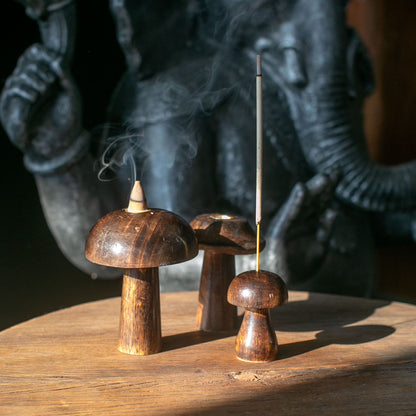 Set of 3 Incense Cone Mushrooms 