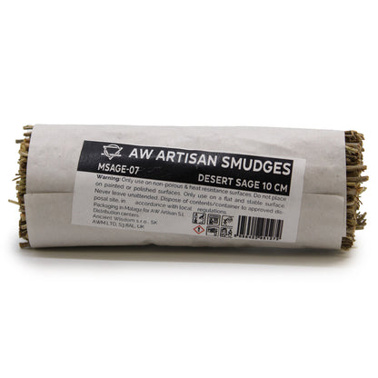 Smudge Stick Desert Sage 10cm wrapped is ideal for cleansing the aura and creating a peaceful, purified environment.