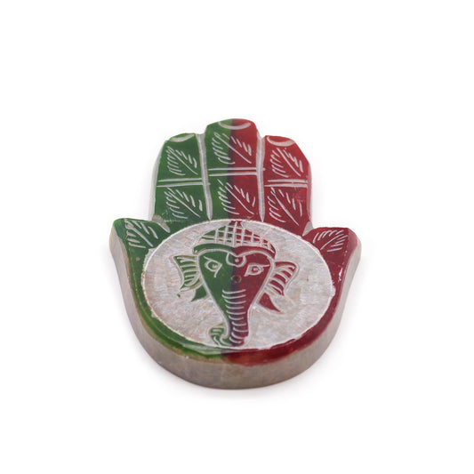 Add a touch of elegance and tranquillity to your space with a soapstone hamsa incense holder Ganesha.