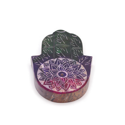 Add a touch of elegance and tranquillity to your space with a soapstone hamsa incense holder Ganesha. 
