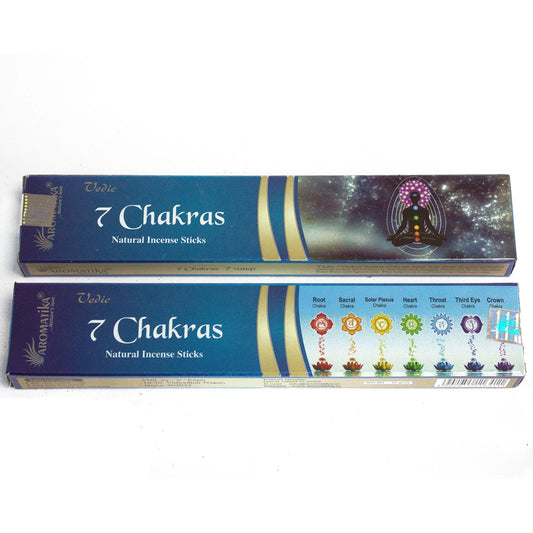 Immerse yourself in the rich, aromatic tradition of Vedic Incense Sticks 7 Chakras.&nbsp;Carefully crafted to capture the essence of ancient Hindu Vedic teachings. 