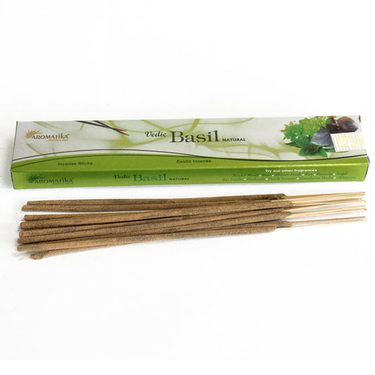 Immerse yourself in the rich, aromatic tradition of Vedic Incense Sticks Basil. Carefully crafted to capture the essence of ancient Hindu Vedic teachings.