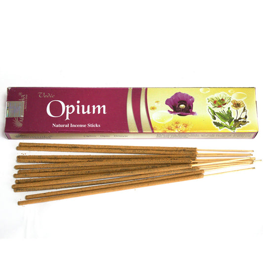 Immerse yourself in the rich, aromatic tradition of Vedic Incense Sticks Opium.&nbsp;Carefully crafted to capture the essence of ancient Hindu Vedic teachings. 