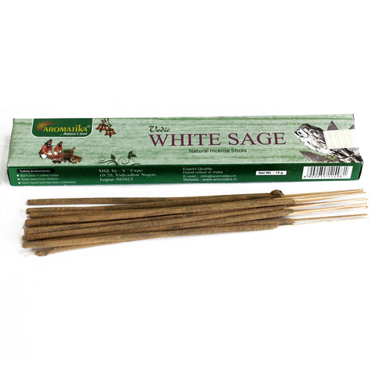Immerse yourself in the rich, aromatic tradition of Vedic Incense Sticks White Sage. Carefully crafted to capture the essence of ancient Hindu Vedic teachings.