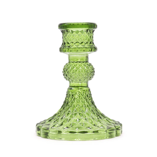 Add a touch of timeless elegance to your dining table or living space with a Vintage Dinner Candle Holder in Garden Jade.