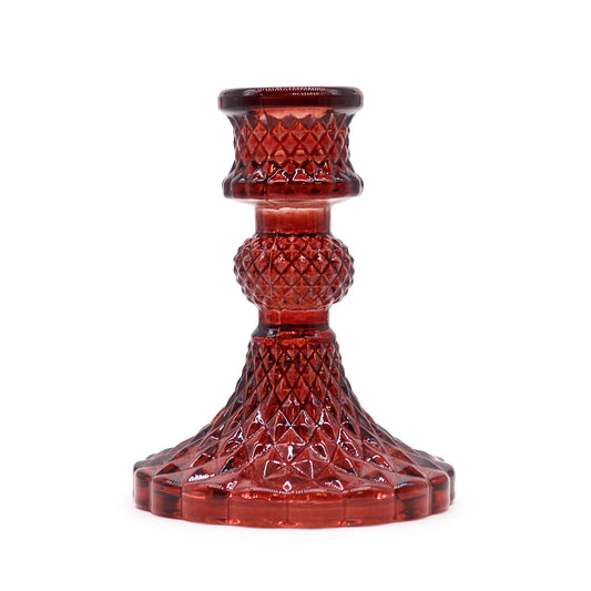 Add a touch of timeless elegance to your dining table or living space with a Vintage Dinner Candle Holder in Vampire Red.