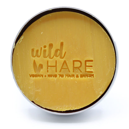 Bar of soap with 'wild HARE' branding on a white background