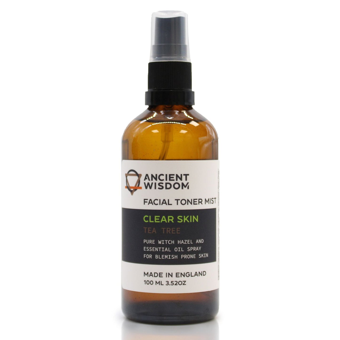 Facial toner mist bottle labeled 'Ancient Wisdom' on a white background