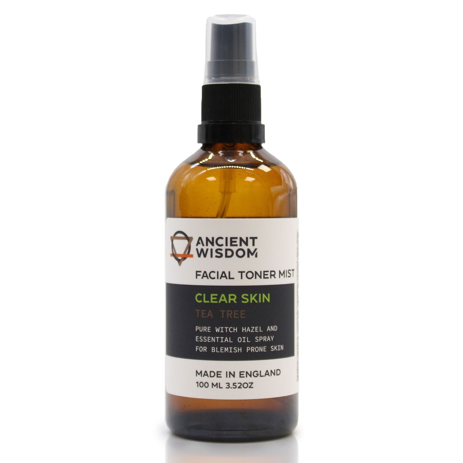 Facial toner mist bottle labeled 'Ancient Wisdom' on a white background