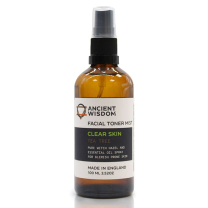 Facial toner mist bottle labeled 'Ancient Wisdom' on a white background