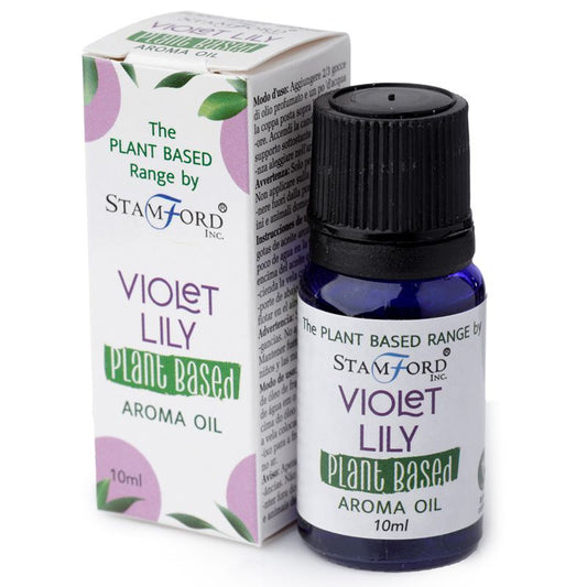 Stamford Violet Lily plant-based aroma oil bottle and packaging on a white background