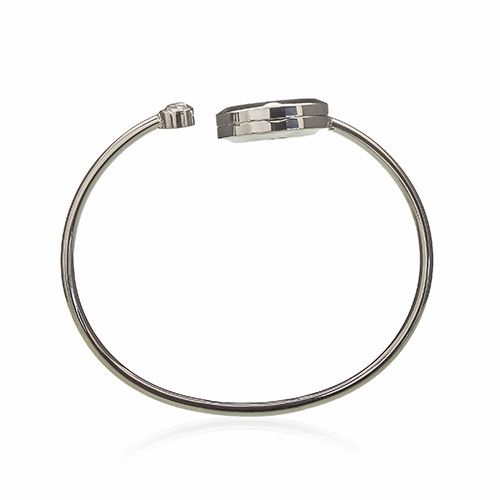 Silver bangle on a white background