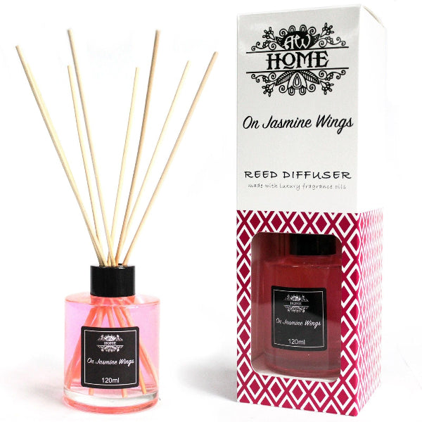 Reed diffuser with packaging labeled 'At Home' on a white background