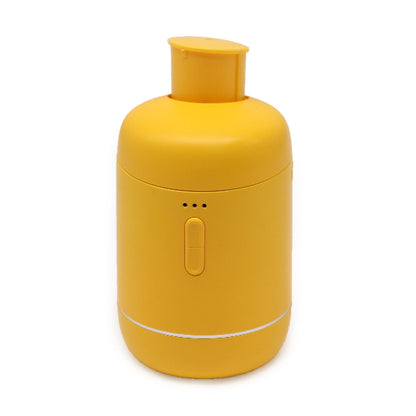 Yellow container with a lid on a white background