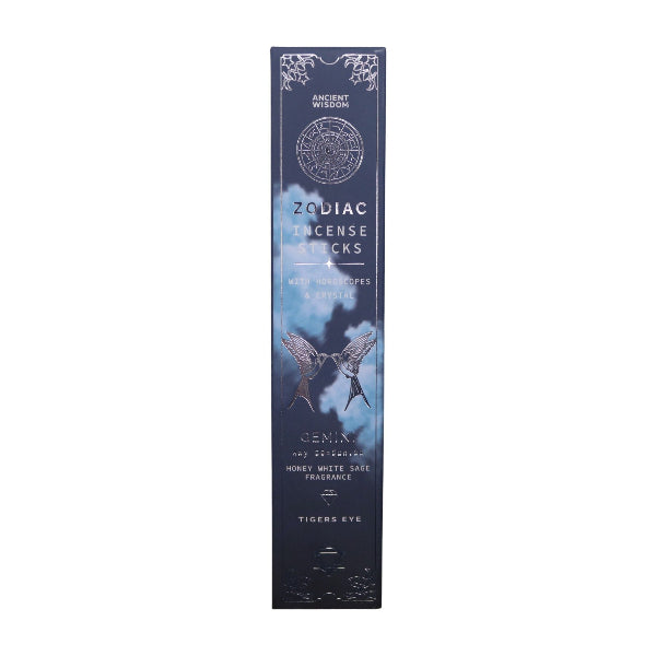 Honey White Sage Zodiac Gemstone Crystal Incense Gemini ethically sourced and hand crafted in India.
