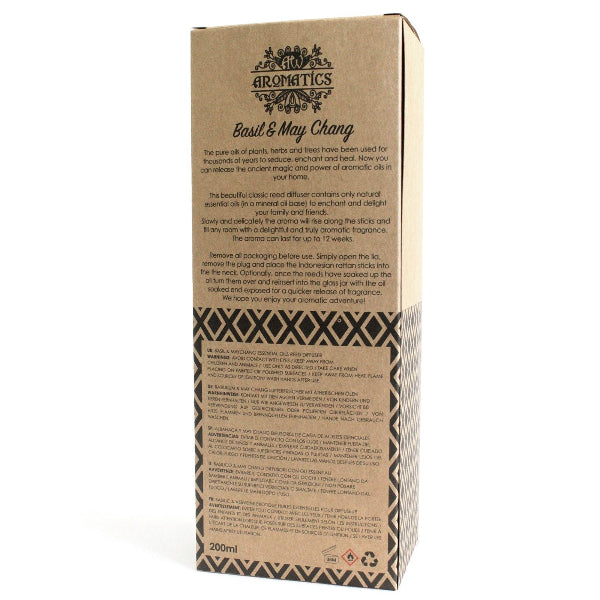 Cardboard packaging with text and branding for a product by Aromatics