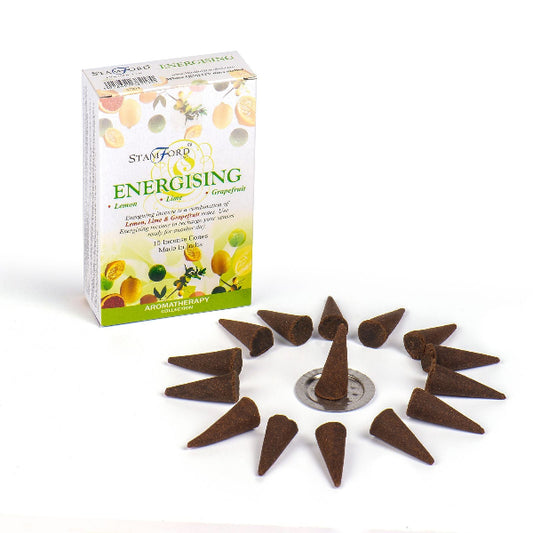 Stanford Aromatherapy Incense Cones with packaging on a white background