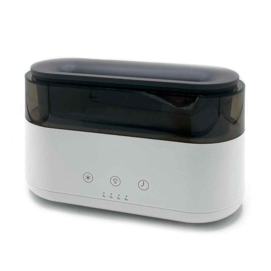 White electronic device with a black top on a white background
