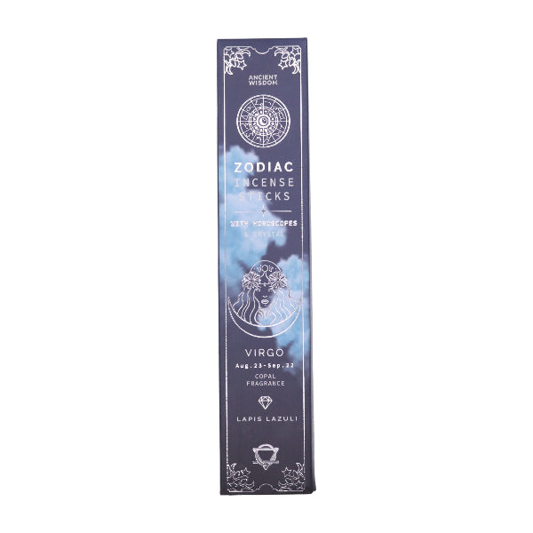 Copal Zodiac Gemstone Crystal Incense Virgo ethically sourced and hand crafted in India boxed