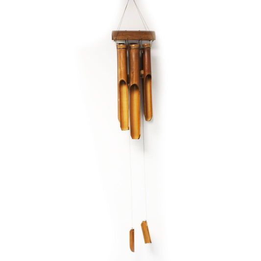 Bamboo wind chime on a white background