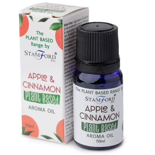 Apple & Cinnamon aroma oil bottle and packaging by Stamford Inc. on a white background